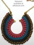 Nakamol Pink/Turquoise Semi-Circle Necklace
