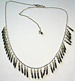 Nakamol Fringe Choker Necklace, Silver/Black