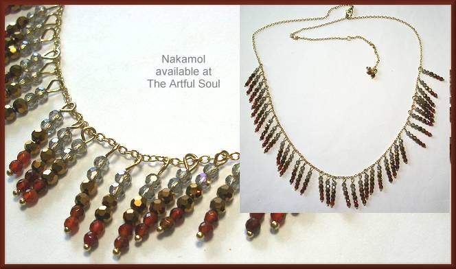 Nakamol Fringe Choker Necklace, Orange/Gold