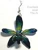 Teal Petite Grammatophirum Orchid Earrings