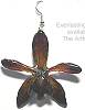 Purple/Brown Petite Grammatophirum Orchid Earrings