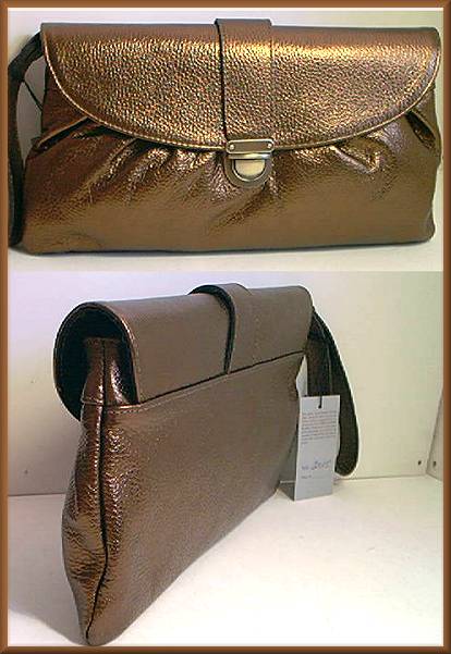 Pietro Alessandro Pebble Grain Bronze Clutch