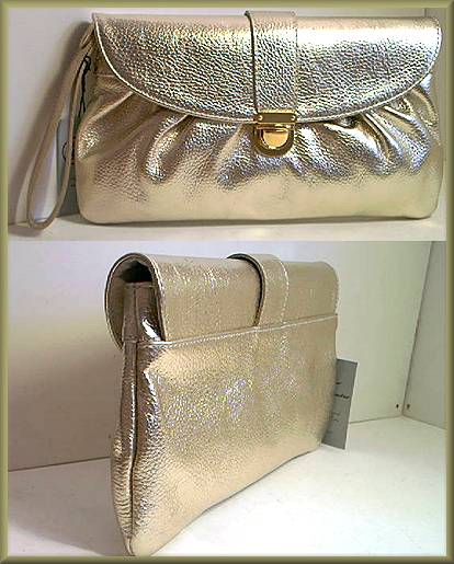 Pietro Alessandro Pebble Grain Gold Clutch