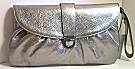 Pietro Alessandro Pebble Grain Pewter Clutch
