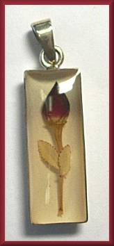 Red Rose Medium Column Pendant