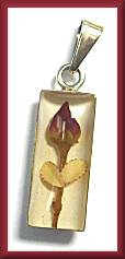 Red Rose Small Column Pendant
