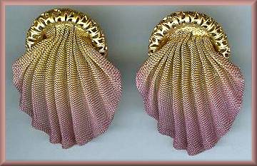 Sarah Cavender Pleated Pink CLIP Earrings