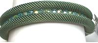 Cavender Curled Bead Channel Bangle Aqua/Peridot