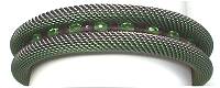 Cavender Curled Bead Channel Bangle Peridot/Amethyst