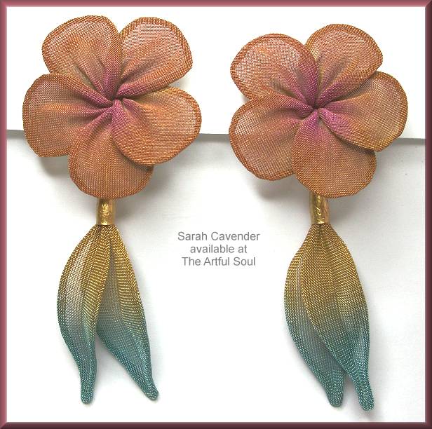 Sarah Cavender Plumeria CLIP Earrings
