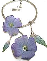 Sarah Cavender Purple Dogwood Blooms Necklace