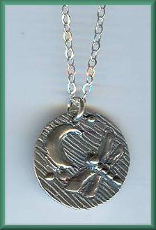 Searcey Designs Dragonfly/Crescent Fauna Coin Pendant