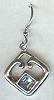 Sierra SS Swirl Square Blue Topaz Earrings