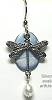 Silver Forest Misty Blue Dragonfly Earrings