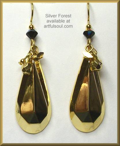Silver Forest Evening Brass Earrings