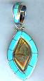 Sajen Labradorite Inlaid Turquoise Pendant