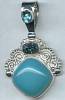 Sajen Drusy Chalcedony Apatite Pendant