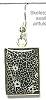 Skeleton Leaf Earrings, White on Black