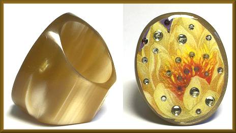 Stella Page Lotus Blossom Yellow Large Ring