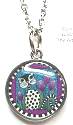Spirit Lala B&W Cat Circle Necklace