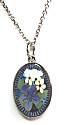 Spirit Lala Purple Flower Oval Reversible Necklace