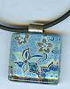 Spirit Lala Paisley Blue Flower Pendant on Silver Chain
