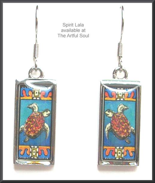 Spirit Lala Turtle Rectangular Earrings