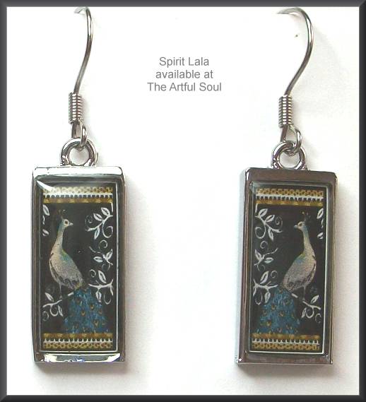 Spirit Lala Peacock Rectangular Earrings