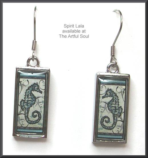 Spirit Lala Seahorse Rectangular Earrings