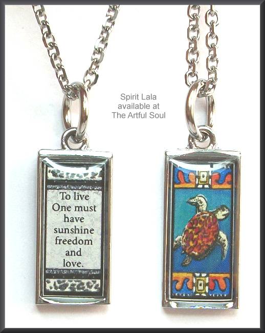 Spirit Lala Turtle Reversible Rectangular Necklace