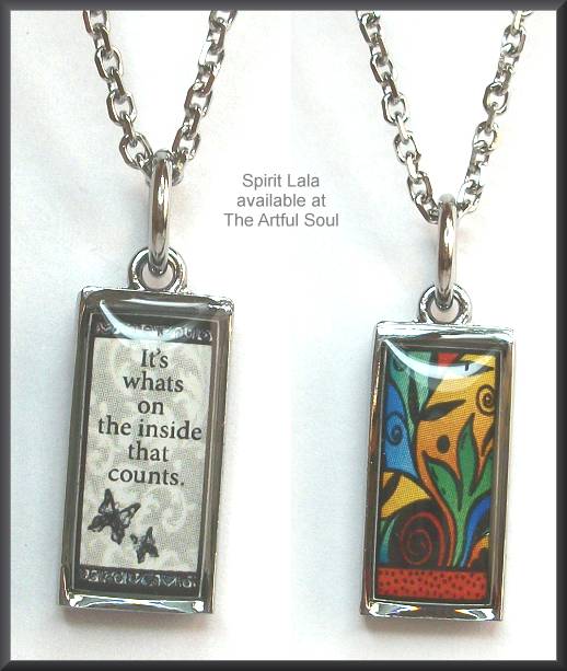 Spirit Lala Bright Leafy Reversible Rectangular Necklace