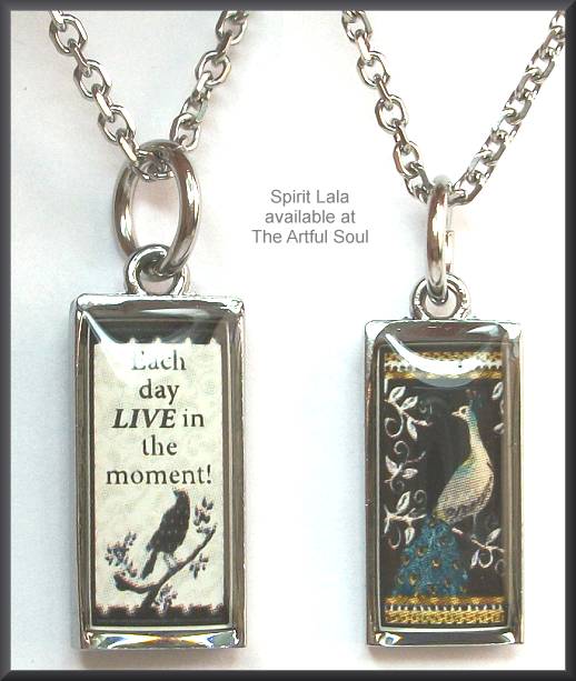 Spirit Lala Peacock Reversible Rectangular Necklace