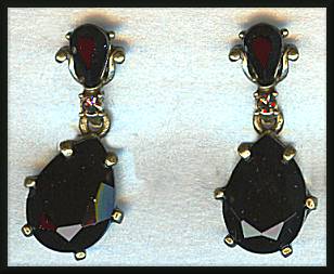 Sweet Romance Jet Crystal Pear Earrings