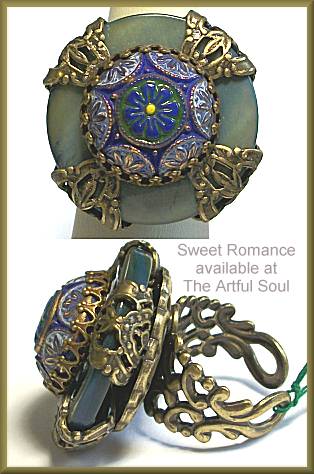 Sweet Romance Ollipop Cloisonne Blue Ring