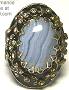 Sweet Romance Ollipop Blue Agate Victorian Ring
