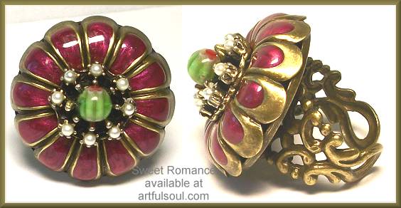 Sweet Romance Ollipop Plum Enamel Marigol Ring