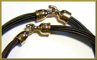 Sebbag Leather Necklace with Gold Caps/Darks