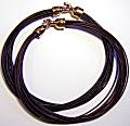 Sebbag Leather Necklace with Gold Caps/Darks