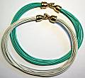 Sebbag Leather Necklace with Gold Caps/Summer