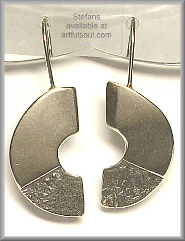 Stefans Dual Texture Curve Earrings