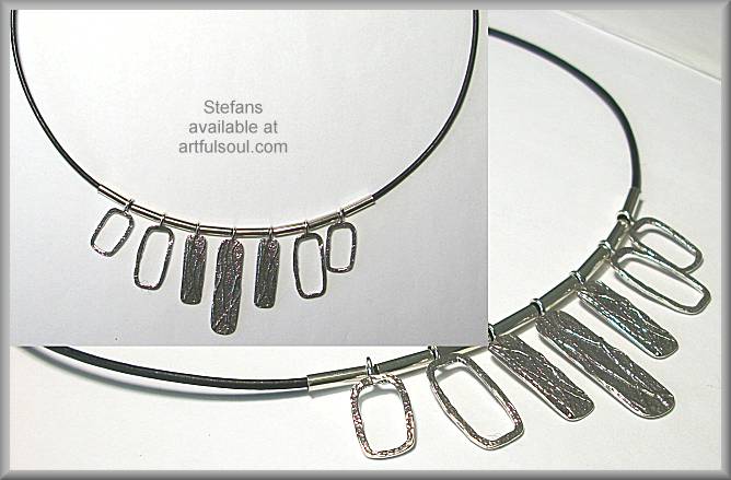 Stefans Textured Tabs Necklace