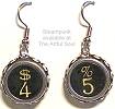 Steampunk Typewriter Keys Earrings