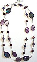 Sun Designs Purple Long Knotted Necklace