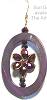 Sun Designs Purple Oval Framed Earrings