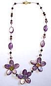 Sun Designs Lavender Flower Trio Necklace