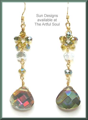 Sun Designs Green/Gray Earrings