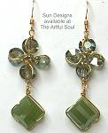 Sun Designs Herbal Green Earrings