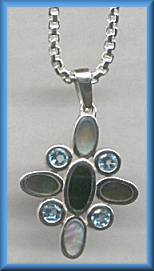 Tess Brooks Shell Blue Pendant