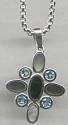 Tess Brooks Shell Blue Pendant