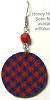 Honey Have You Seen My Tie? Blue & Red Check Earrings